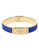 Michael Kors Gold Tone Sapphire Square Pave Plaque Bangle Bracelet - gold