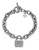 Michael Kors Silver Tone Clear Pave Link And Padlock Motif Toggle Bracelet - Silver