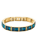 Michael Kors Gold Tone With Montana Baguettes Tennis Bracelet - Blue
