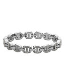 Michael Kors Silver Tone With Clear Pave Maritime Link Tennis Bracelet - Silver