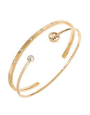 Michael Kors Gold Tone Two Piece Bangle Bracelet Set - Gold