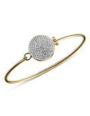 Michael Kors Gold Tone Clear Pave Disc Top Tension Bangle - Gold