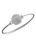 Michael Kors Silver Tone Clear Pave Disc Top Tension Bangle - Silver