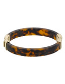 Michael Kors Gold Tone Tortoise Hinge Bangle Bracelet - Gold
