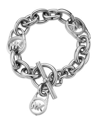 Michael Kors Silver Tone Toggle Link Bracelet - Silver