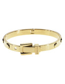Michael Kors Gold Tone Astor Stud Buckle Hinge Bangle Bracelet - Gold