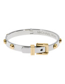 Michael Kors Silver And Gold Tone Uptown Astor Buckle Bangle - gold
