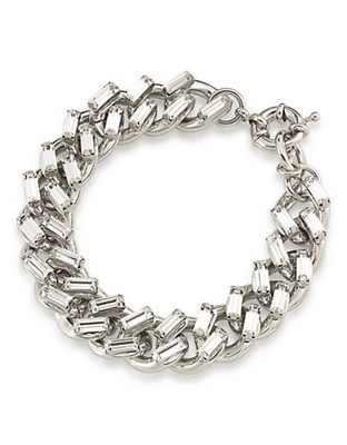Carolee Dark Star Baguette Chain Linked Bracelet - Silver