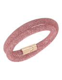 Swarovski Rose Gold Tone Swarovski Crystal Wrap Bracelet - Pink