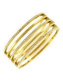 Vince Camuto On Point Pave Bracelets Gold plated base metal Glass Hinge Bangle Bracelet - Gold