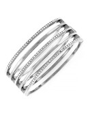 Vince Camuto On Point Pave Bracelets Light rhodium plated base metal Glass Hinge Bangle Bracelet - Grey