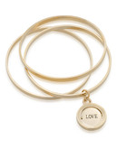 Carolee Word Play Double Take LOVE Mixer Bangle Bracelet in Gold - Gold
