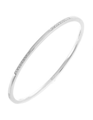 Nadri Channel Set Bangle - Silver