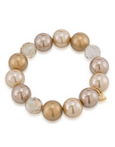 Carolee Cosmic Reflections Tonal Gold 14mm Pearl Stretch Bracelet - Gold