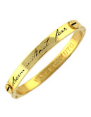 Vince Camuto Language of Love Gold Plated  No Stone Bangle - Gold