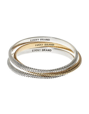 Lucky Brand 3 Piece Etched Bangle Set - Assorted