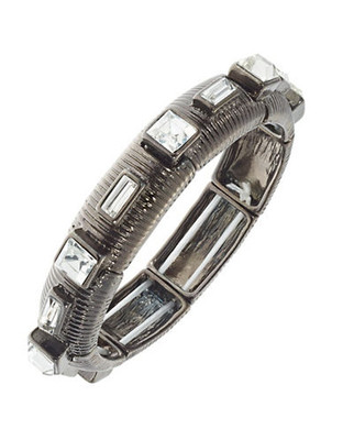 R.J. Graziano Embellished Stretch Bracelet - Gunmetal