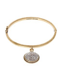 Lucky Brand Hammered Charm Lock Bangle - Gold