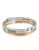 Kenneth Cole New York Silver and Gold Pave Bangle Bracelet Set - Crystal