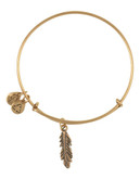 Alex And Ani Small Feather Charm Bangle - Gold