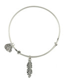 Alex And Ani Small Feather Charm Bangle - Silver