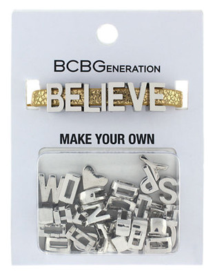Bcbgeneration Holiday Myo Kit Light Antique Rhodium Plated Base Metal Genuine Leather Believe Bracelet - Gold