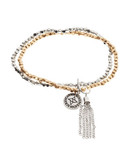 Bcbgeneration Two Tone Set of Two Beaded Stretch Bracelets - Two Tone Colour