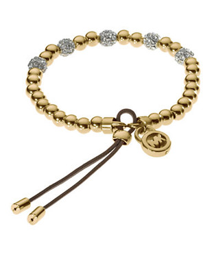 Michael Kors Gold Tone Bead Fireball Stretch Bracelet - Gold