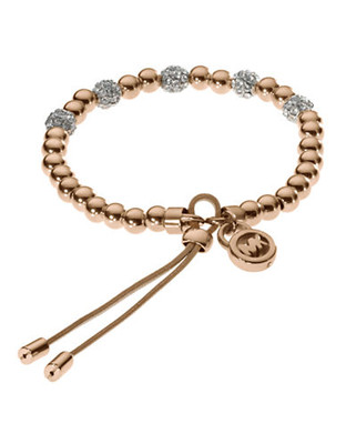 Michael Kors Rose Gold Tone Bead Fireball Stretch Bracelet - Rose Gold