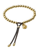 Michael Kors Gold Tone  Beaded Stretch Bracelet - Gold