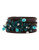 Betsey Johnson Leather Multi Row Patina Flower Bracelet - Brown