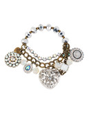 Betsey Johnson White Out Metal Bracelet - Crystal