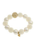 Carolee Stretch Ball Bracelet - WHITE