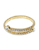 A.B.S. By Allen Schwartz Faux Crystal Coil Bracelet - Gold