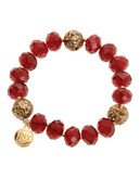 Jones New York Gold tone stretch beaded bracelet - Red
