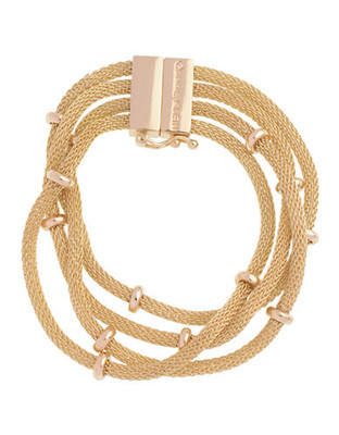 "Anne Klein 7.5"" Multi Row Line Bracelet - Gold"