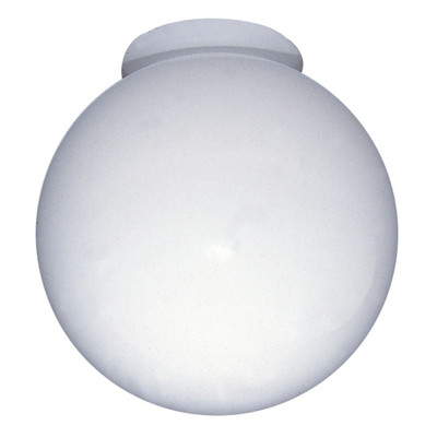 6 In. Globe Glass with neck, White Finish