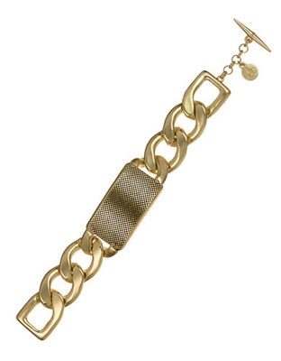 Sam Edelman Textured Metal Link Bracelet - Gold