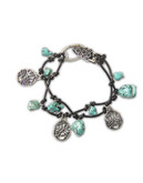 Lucky Brand blue stone knotted leather bracelet - Blue