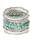 Expression Multi Row Beaded Bracelet - Turquoise