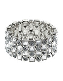 Expression Square and Round Stretch Bracelet - Silver