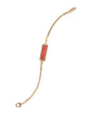 Kensie Pave Bar Flex Chain Bracelet - Coral