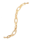 Kensie Sandblasted Oval Chain Bracelet - GOLD