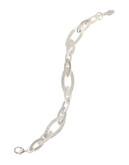 Kensie Sandblasted Oval Chain Bracelet - SILVER