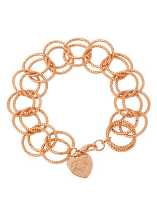Betsey Johnson Rose Gold Circle Link Bracelet - ROSE GOLD