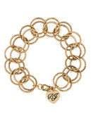 Betsey Johnson Gold Circle Link Bracelet - GOLD
