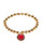 Kensie Stretch Stone Pendant Bracelet - Red