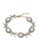 Expression Round Faceted Stone With 4 Petal Flower Bracelet - Gold
