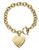 Michael Kors Gold Tone With Clear Pave Mk Signature Heart Toggle Bracelet - Gold