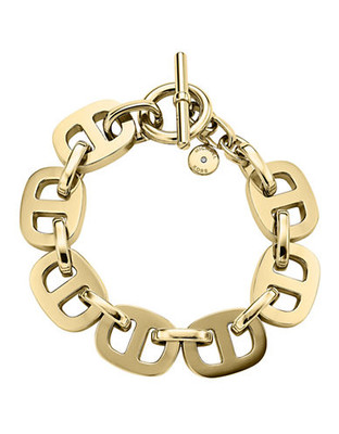 Michael Kors Gold Tone Maritime Link Toggle Bracelet - Gold